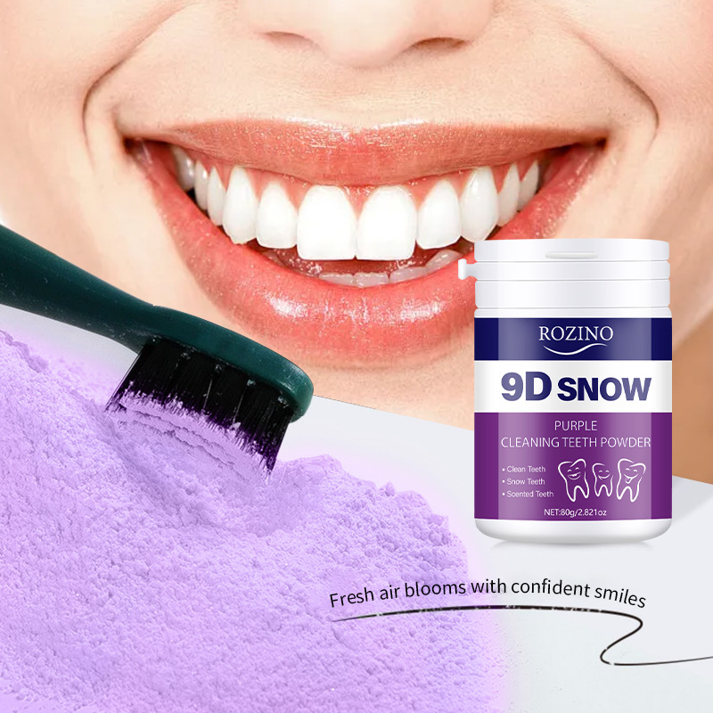 Teeth Whitening Powder - 치아 얼룩 제거 퍼플 치약, 칫솔용품,