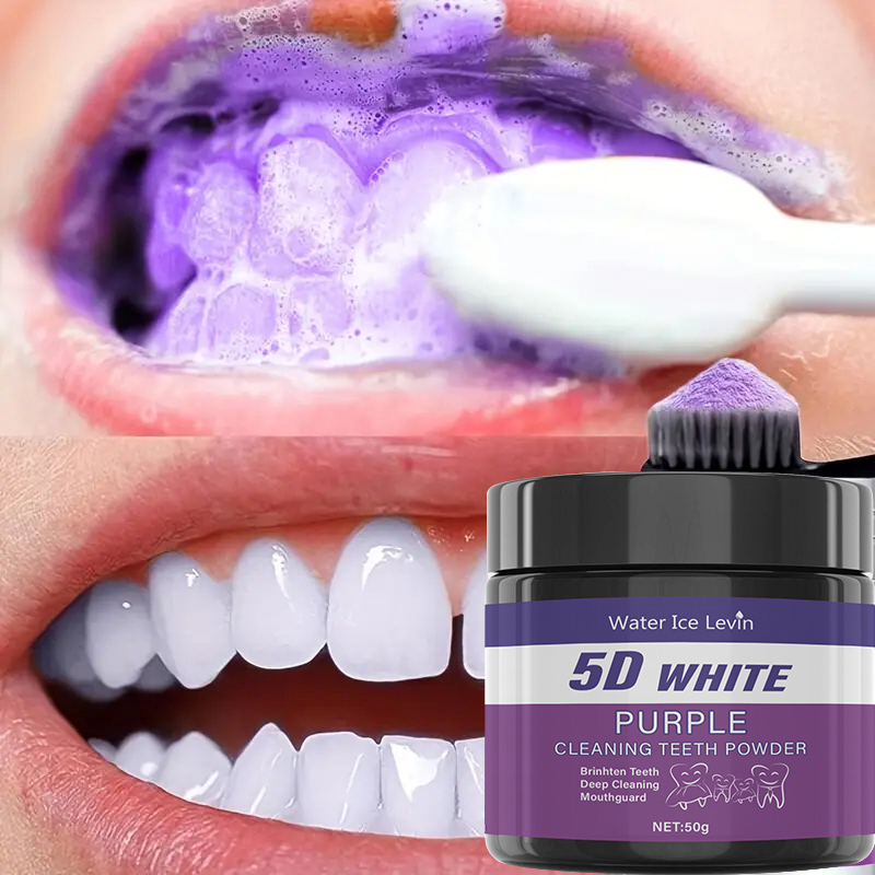 Teeth Whitening Powder - 보라색 치아 세척 파우더 - 무황산염,