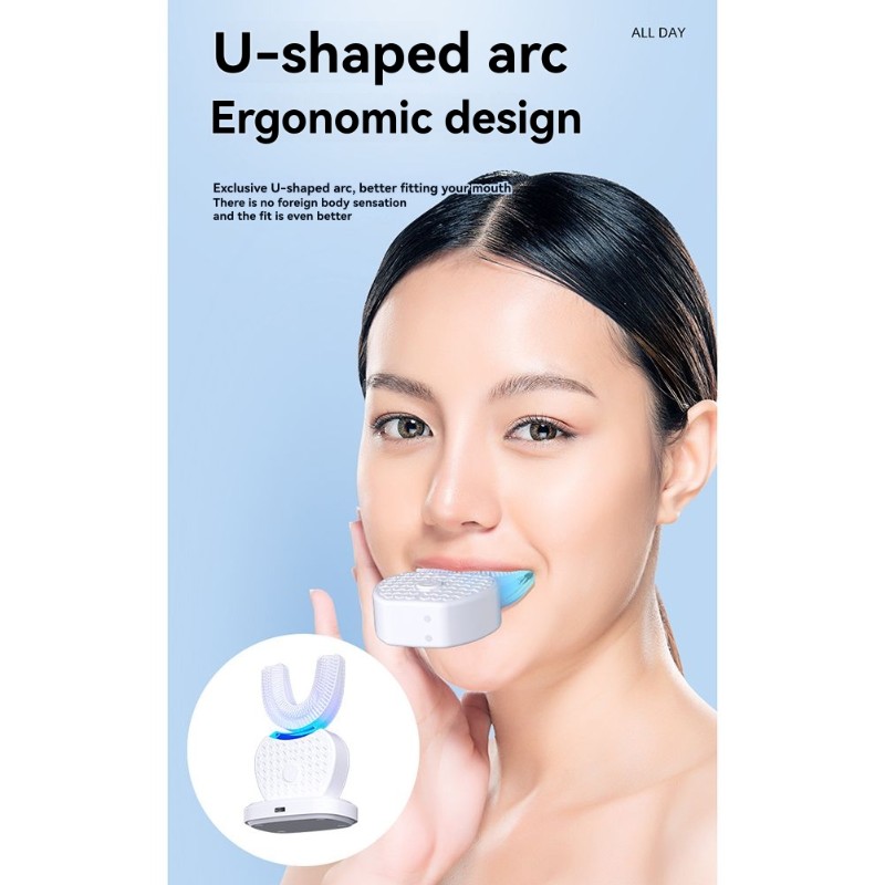 성인용 U자형 전동칫솔-360 °   구강 청결, 손을 - Teeth Whitening Toothbrush 리뷰 및 가격
