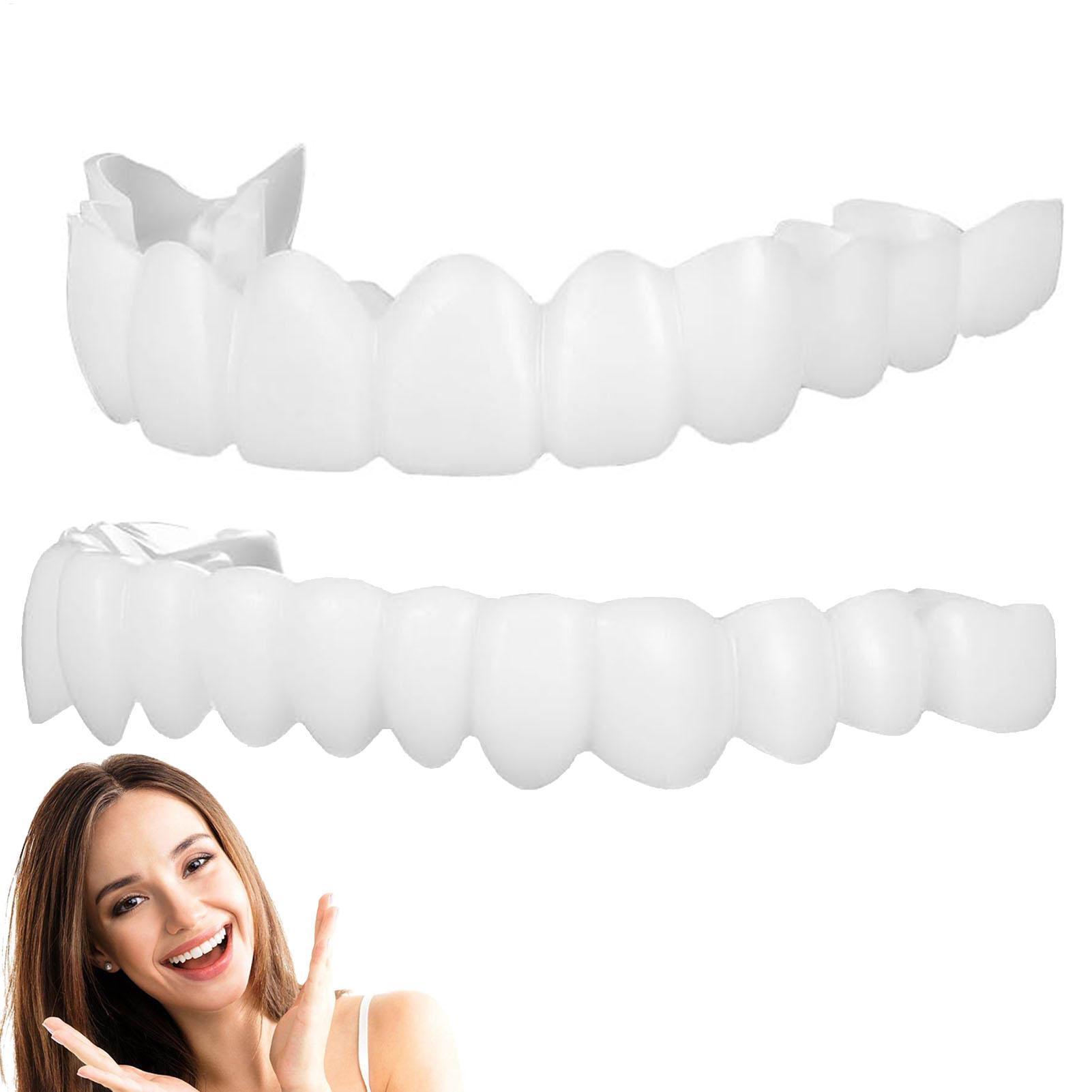 1쌍 장기용 치아 미백 가짜 치아 커버 상하 이빨 재사 - Teeth Whitening Fast 리뷰 및 가격