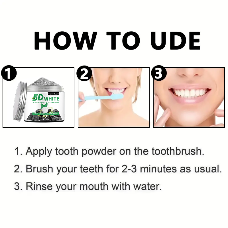 YUlTlKUE 5D 화이트 활성탄 치아 파우더 천연  - Teeth Whitening Tips 리뷰 및 가격