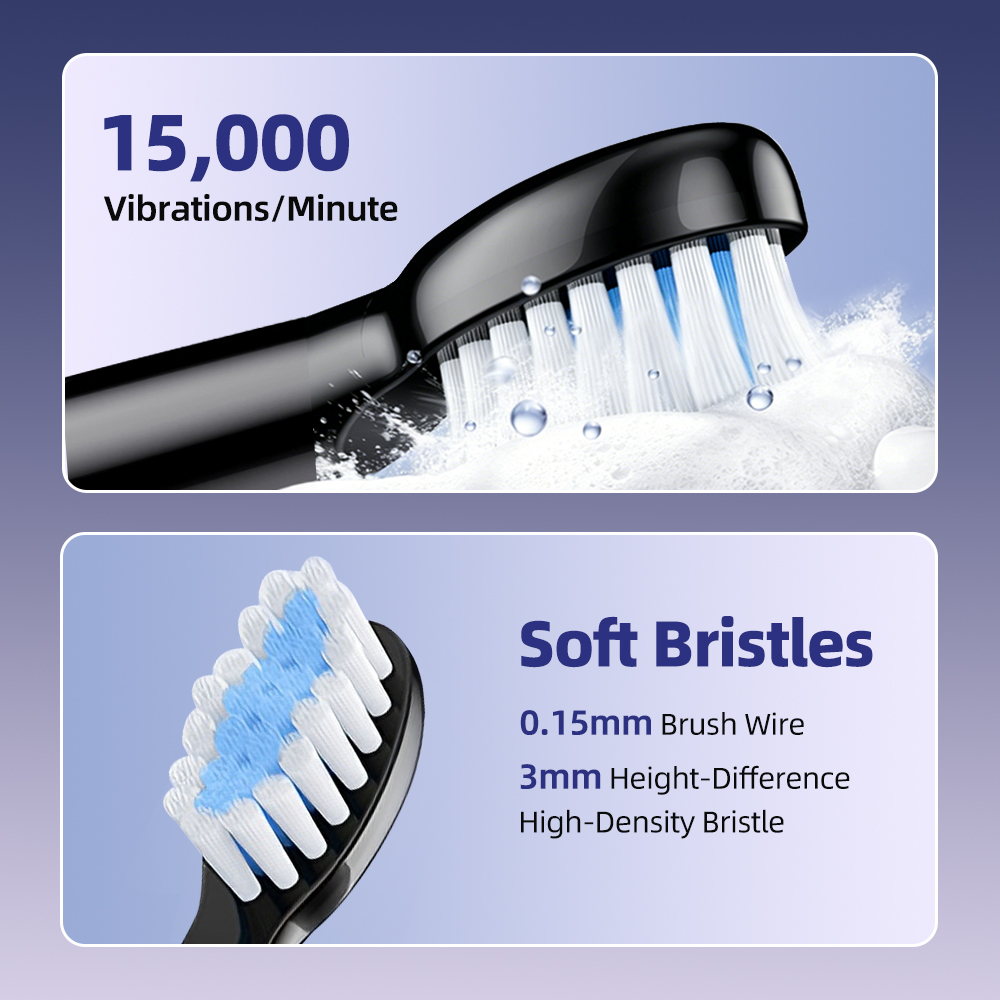 전동 음파 칫솔 충전식 성인용 방수 타이머 포함 5가지 - Teeth Whitening Toothbrush 리뷰 및 가격