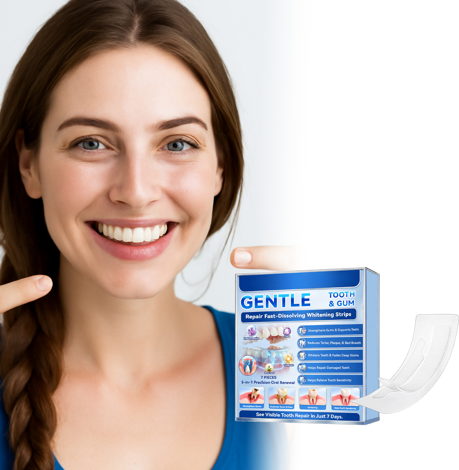 치아 미백 스트립 빠른 효과 7일, 플라그 제거, 치아 - Teeth Whitening Fast 리뷰 및 가격