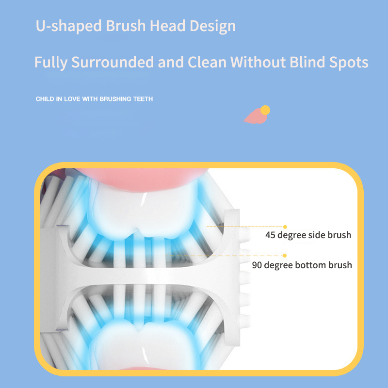 어린이용 U자형 음파 전동 칫솔, 만화 패턴, 360  - Teeth Whitening Toothbrush 리뷰 및 가격