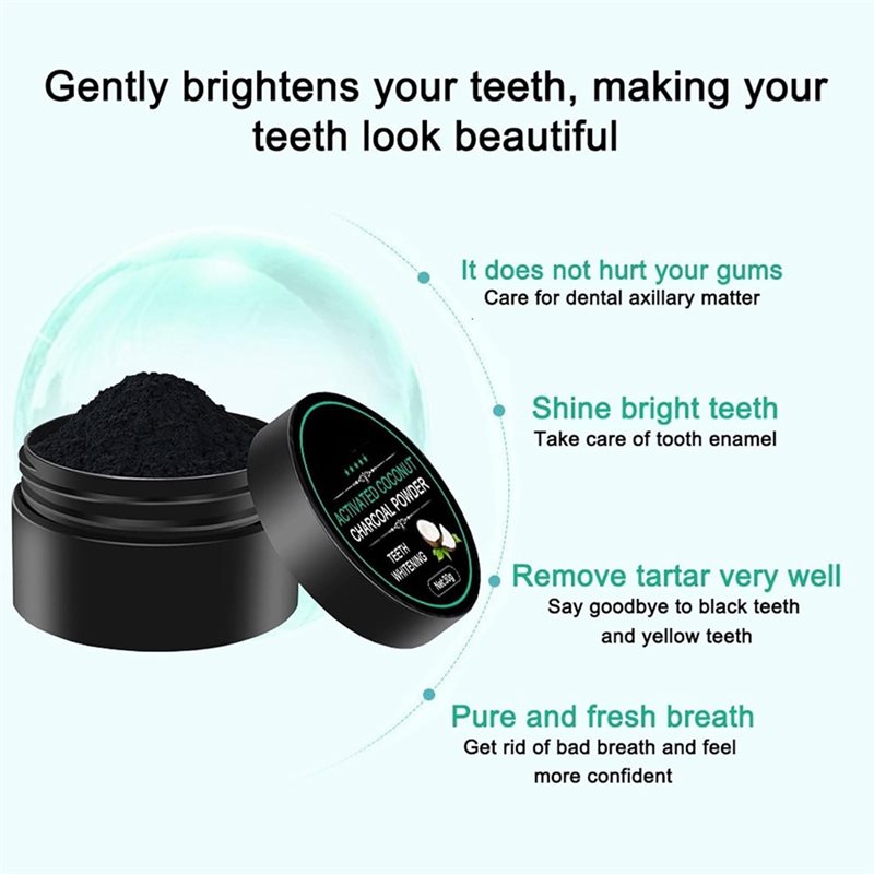 【소비자들이 가장 좋아하는 제품】치아 미백 파우더 활성 - Teeth Whitening Activated Organic Charcoal 리뷰 및 가격