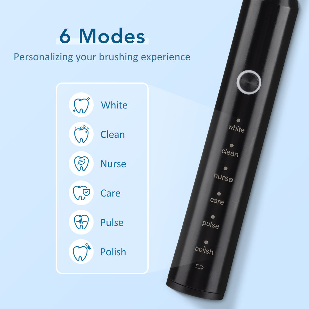 성인용 충전식 전동 칫솔 6가지 모드 깊은 청소 치아  - Teeth Whitening Toothbrush 리뷰 및 가격