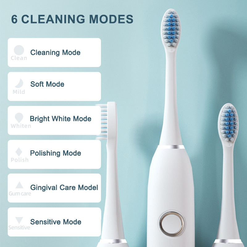 6 가지 모드 전기 음파 칫솔 성인용 USB 충전식 4 - Teeth Whitening Toothbrush 리뷰 및 가격