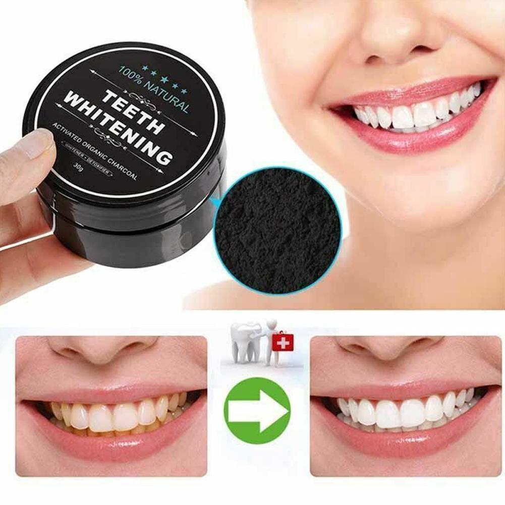 활성화된 유기농 숯 가루 치아 미백 강화 치아 클리너  - Teeth Whitening Activated Organic Charcoal 리뷰 및 가격