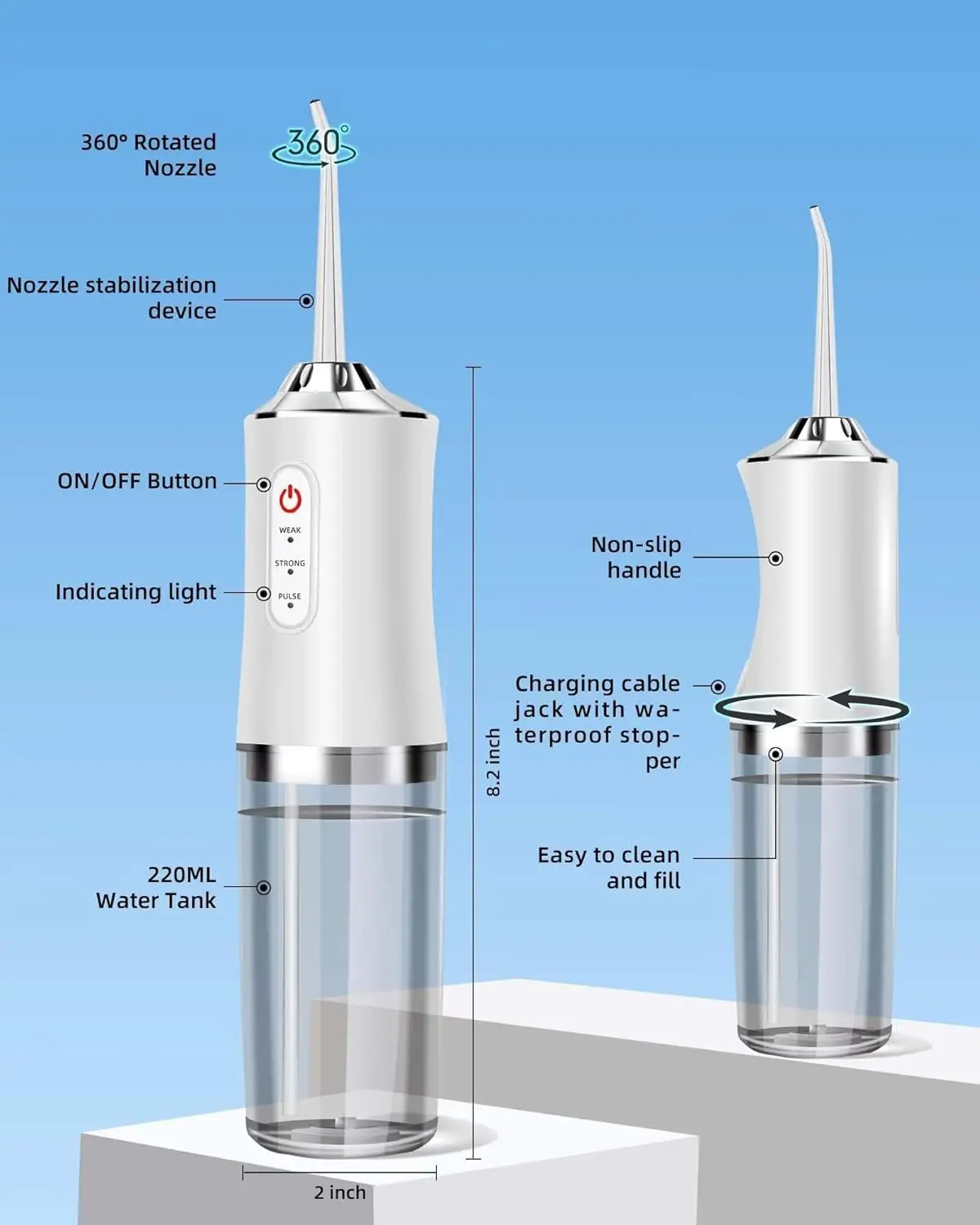 구강 세정기 휴대용 물 Flosser, USB 충전식  - Teeth Whitening Tips 리뷰 및 가격