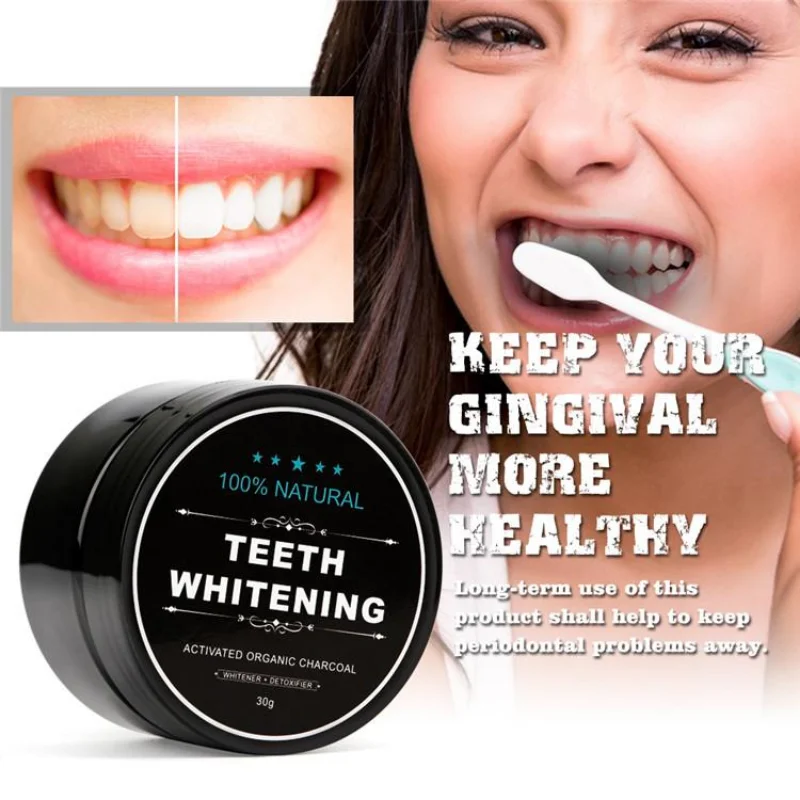 식품 등급 치아 분말 숯 치아 미백 제품 활성탄으로 치 - Teeth Whitening Powder 리뷰 및 가격