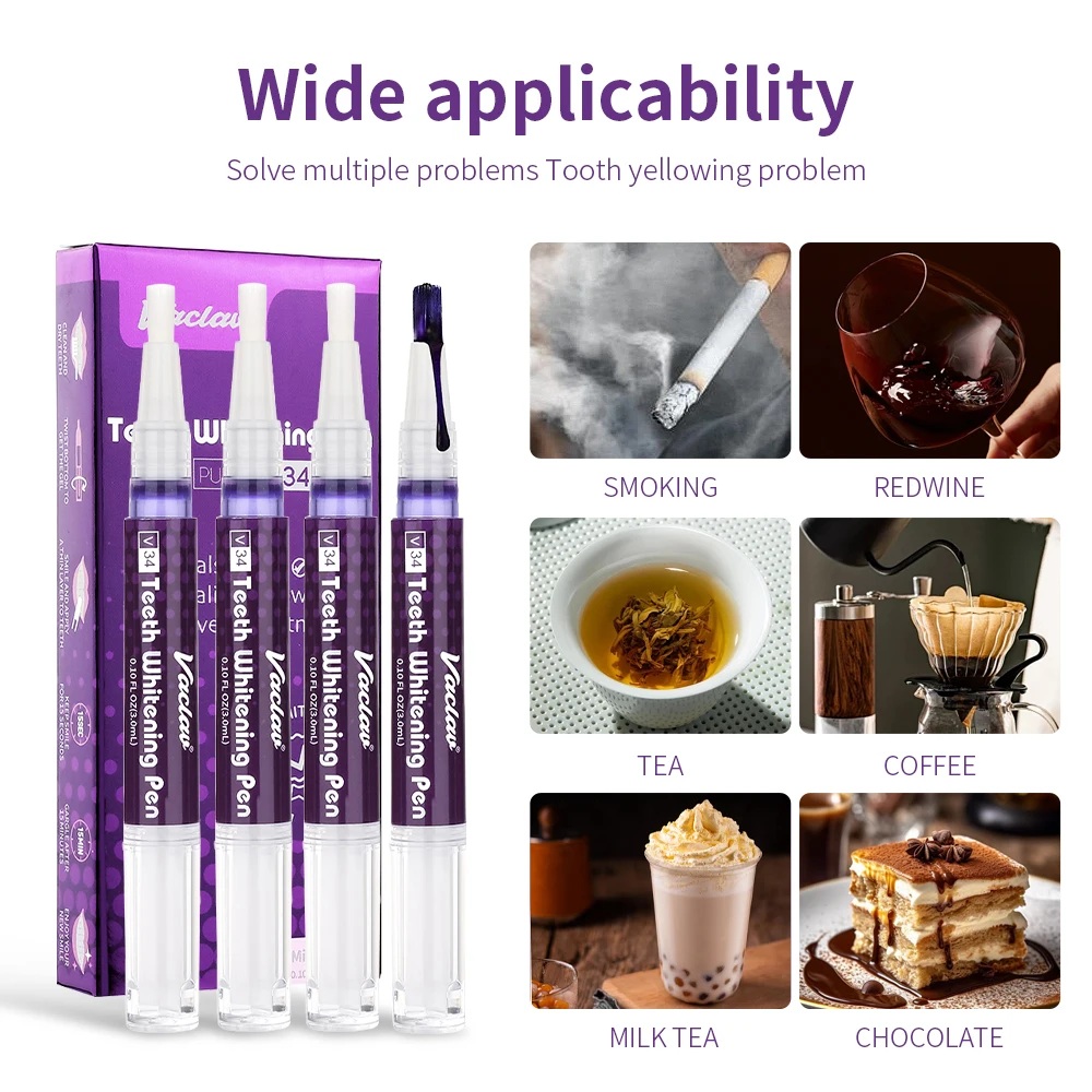 바츨라프 V34 퍼플 치아 미백 젤 펜, 얼룩 제거 및 - Teeth Whitening Doctor 리뷰 및 가격